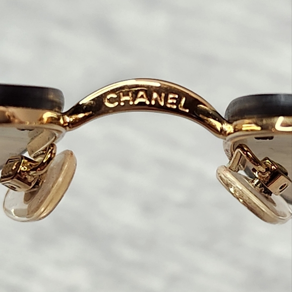 Vintage Authentic Chanel Rhinestone CC Rimless Gradient Gold Sunglasses 4092B - Picture 5 of 15